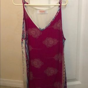 Pink and white tank